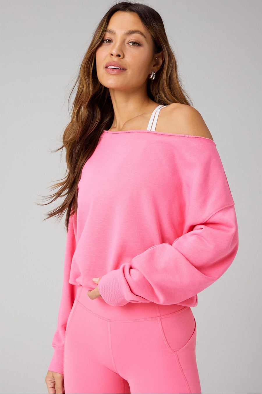 YEAR ROUND TERRY OFF SHOULDER SWEATSHIRT