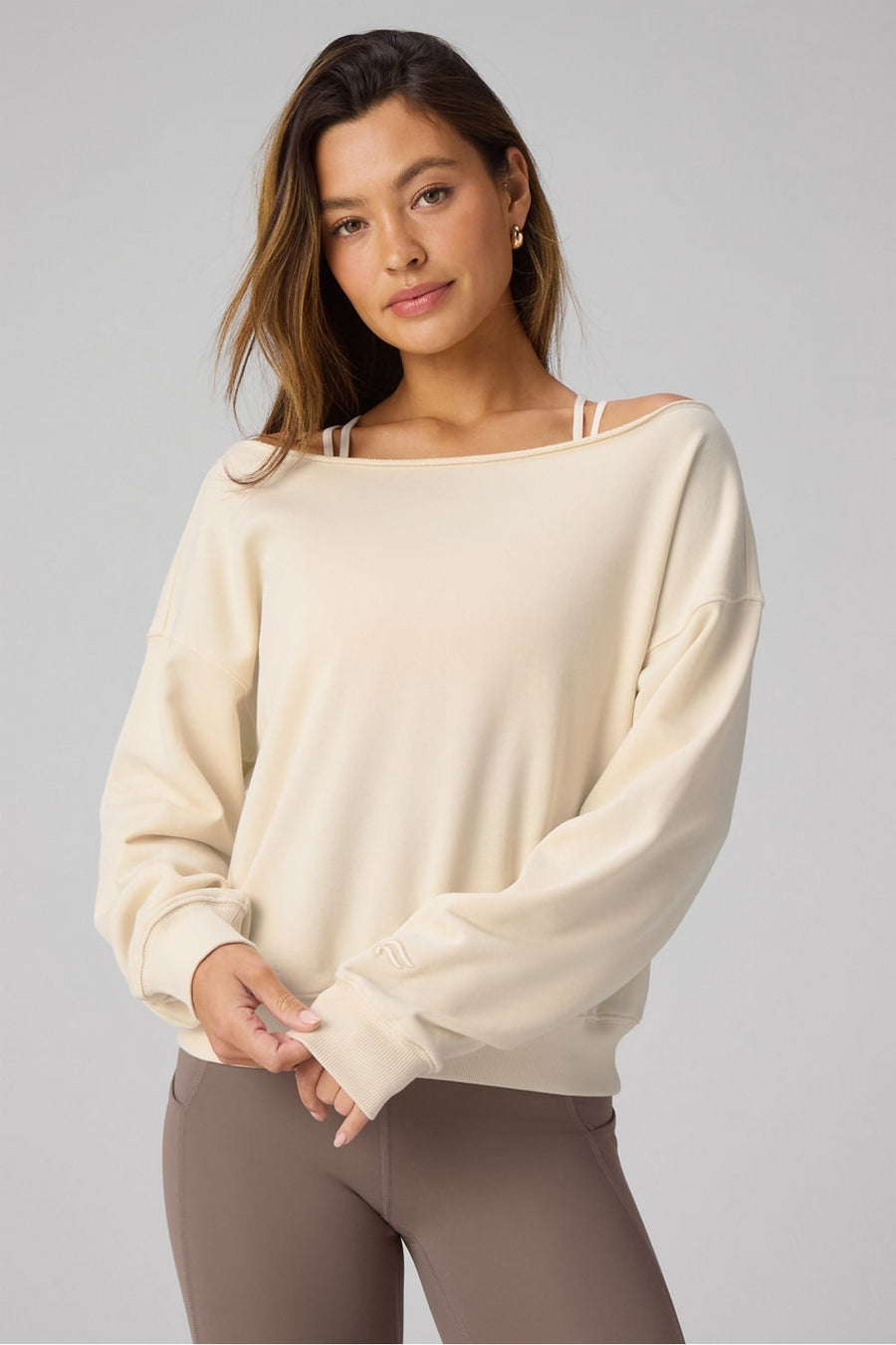 YEAR ROUND TERRY OFF SHOULDER SWEATSHIRT