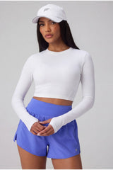 FEATHER TECH+ CROPPED LONG-SLEEVE TOP