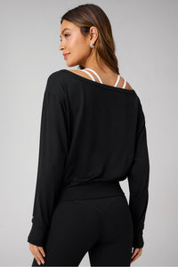 CLOUD JERSEY OFF-SHOULDER SWEATSHIRT