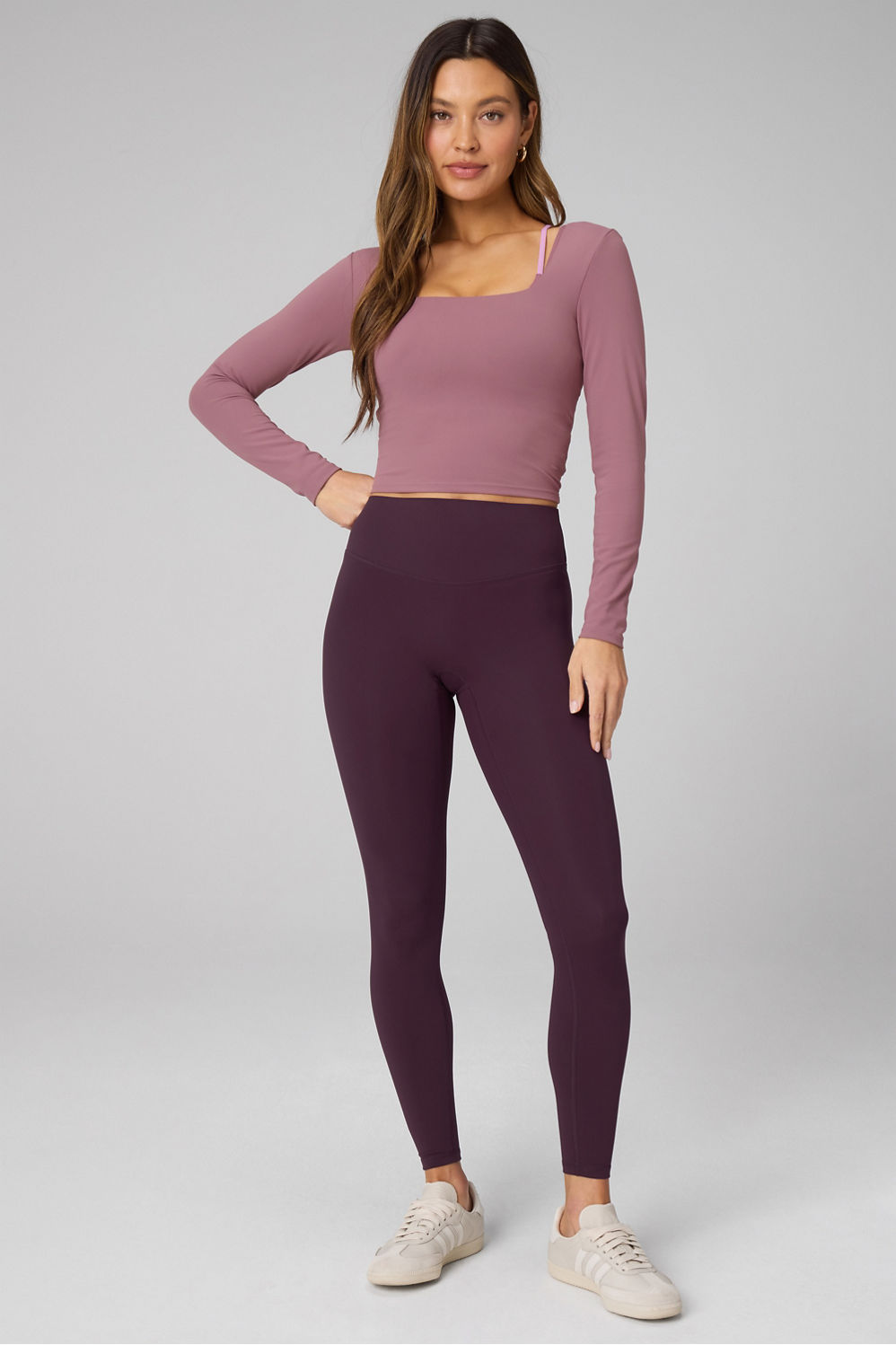 PURELUXE LONG-SLEEVE BUILT-IN BRA TOP