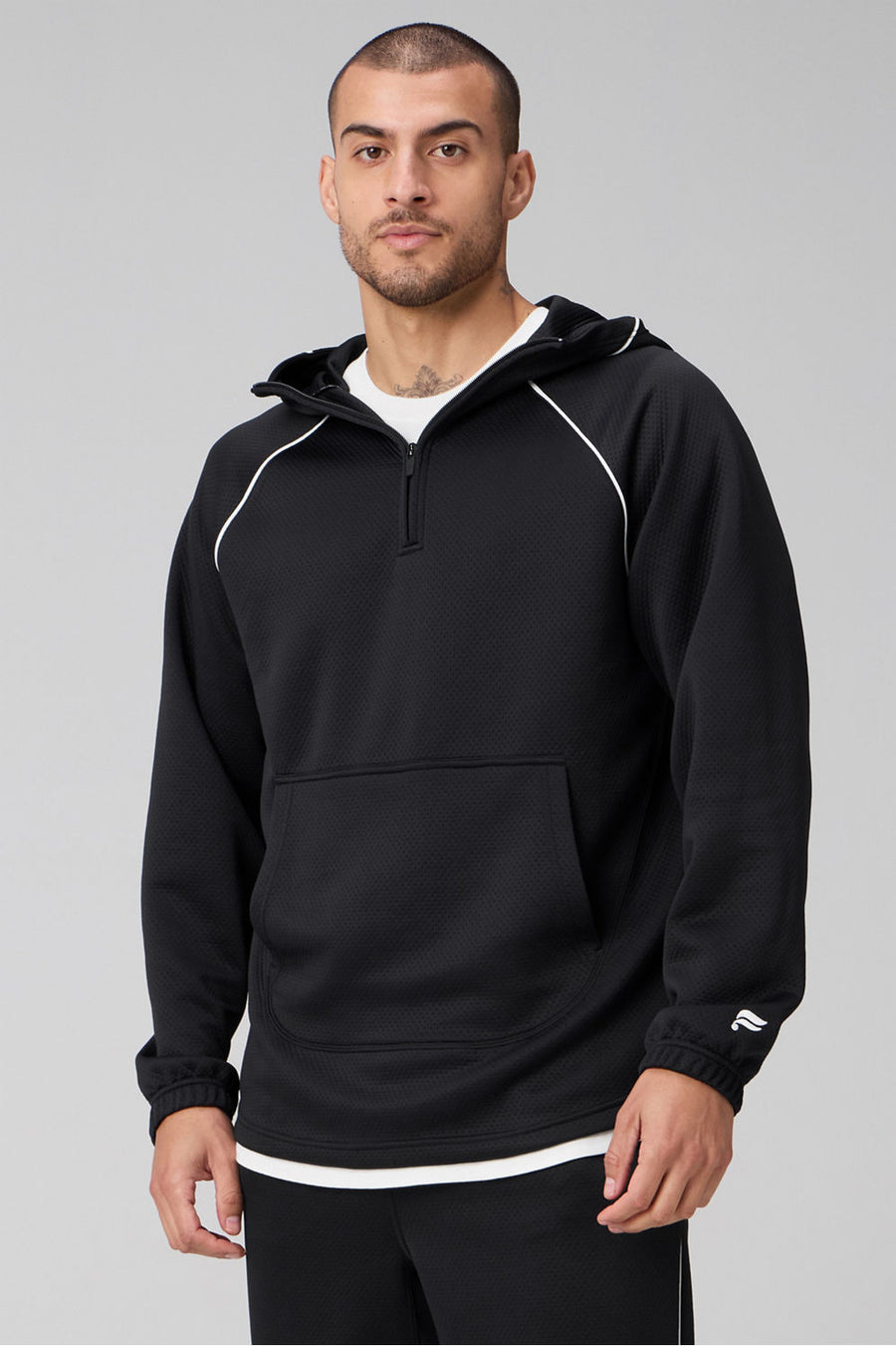 THE GRIDTECH QUARTER ZIP HOODIE PIPED