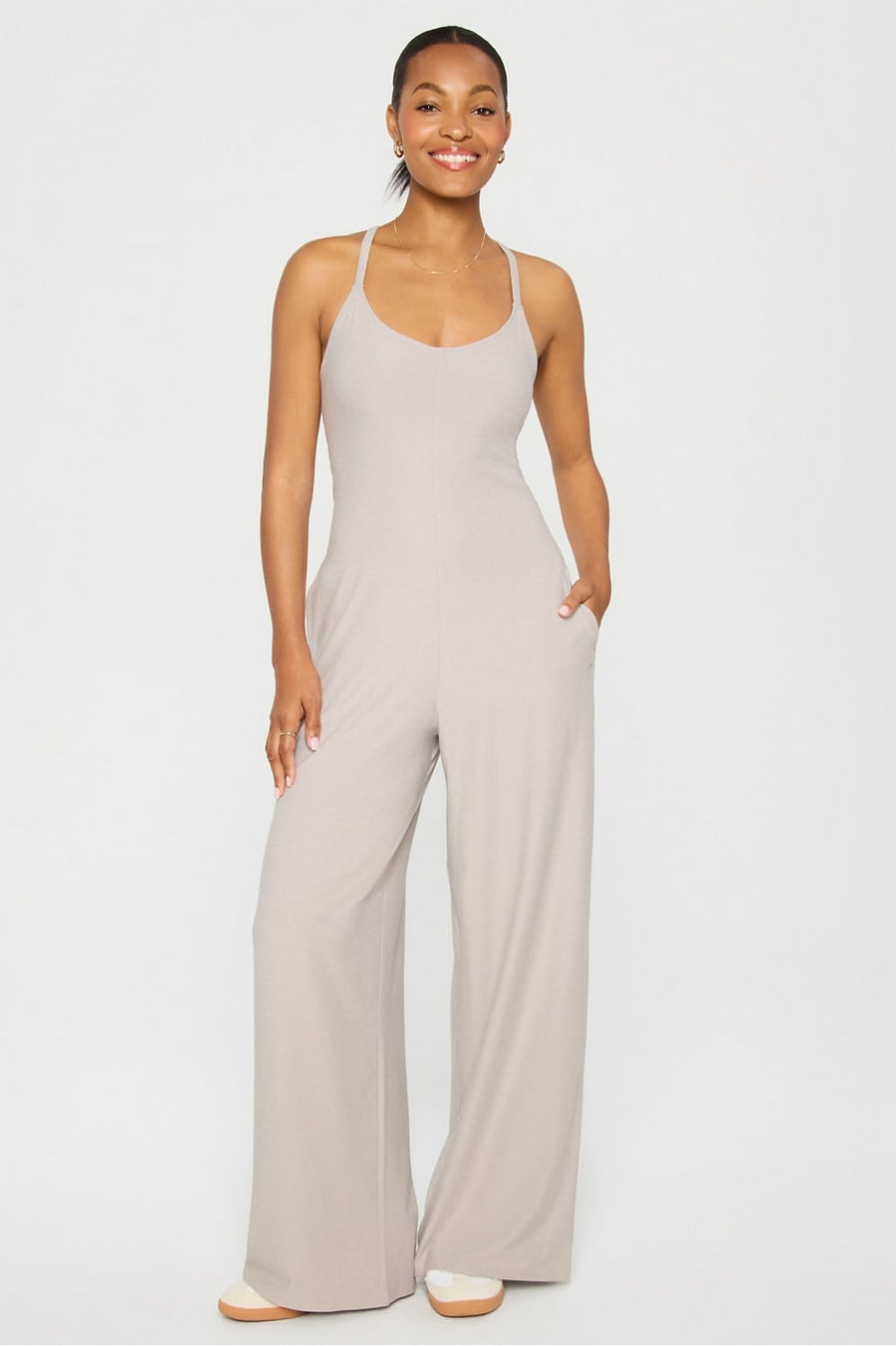 CLOUD JERSEY WIDE LEG ONESIE