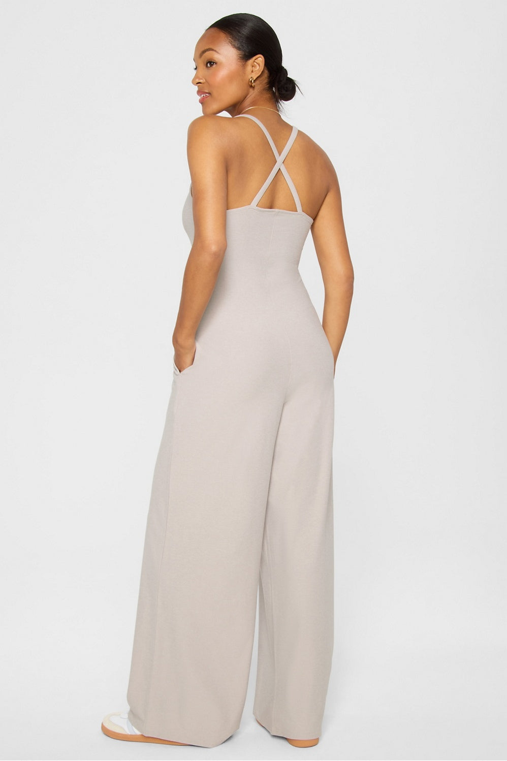 CLOUD JERSEY WIDE LEG ONESIE