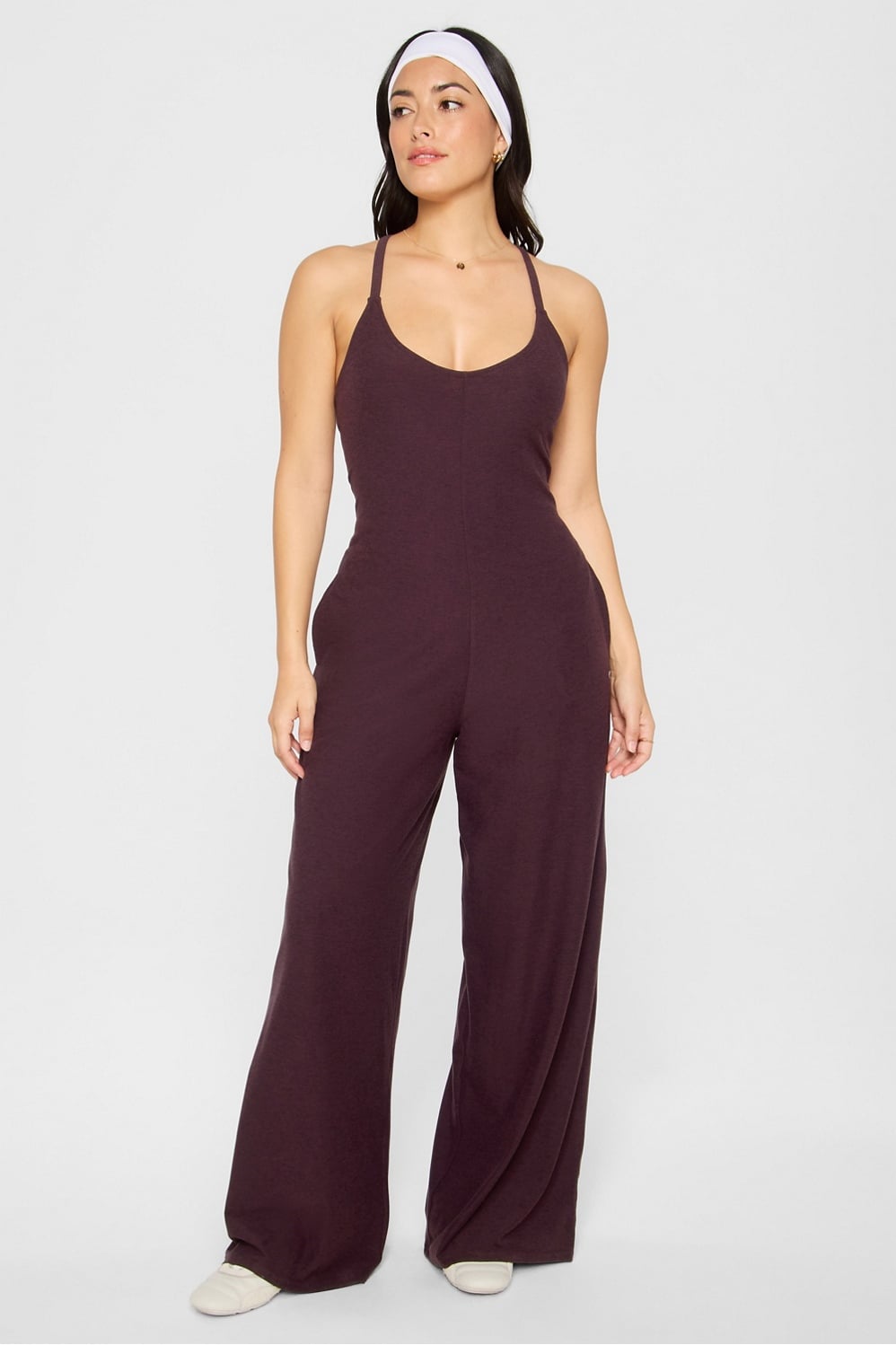 CLOUD JERSEY WIDE LEG ONESIE