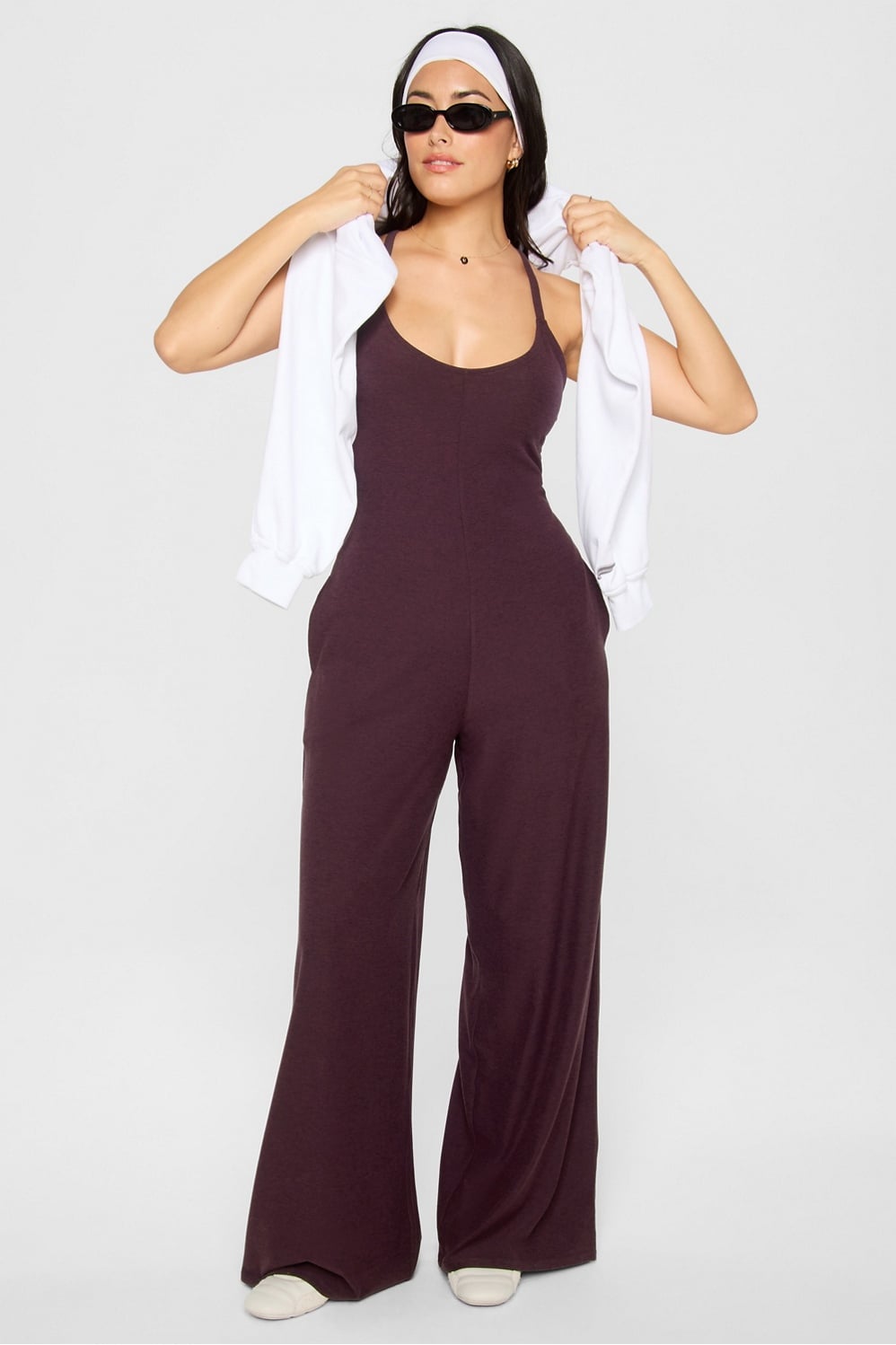 CLOUD JERSEY WIDE LEG ONESIE