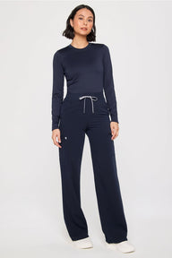 HIGH-RISE WIDE LEG SCRUB PANT