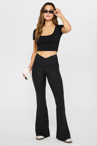 OASIS HIGH-WAISTED CROSSOVER FLARE
