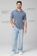 THE 24-7 RIBBED JOHNNY COLLAR POLO