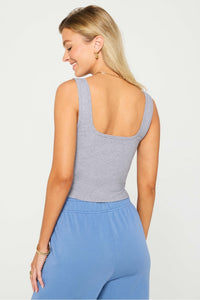 DAILY RIB CROPPED SQUARE NECK TANK