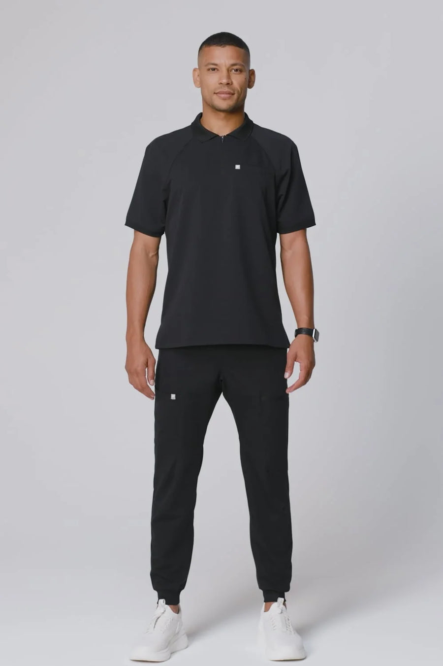 ALL-DAY SCRUB ZIP POLO